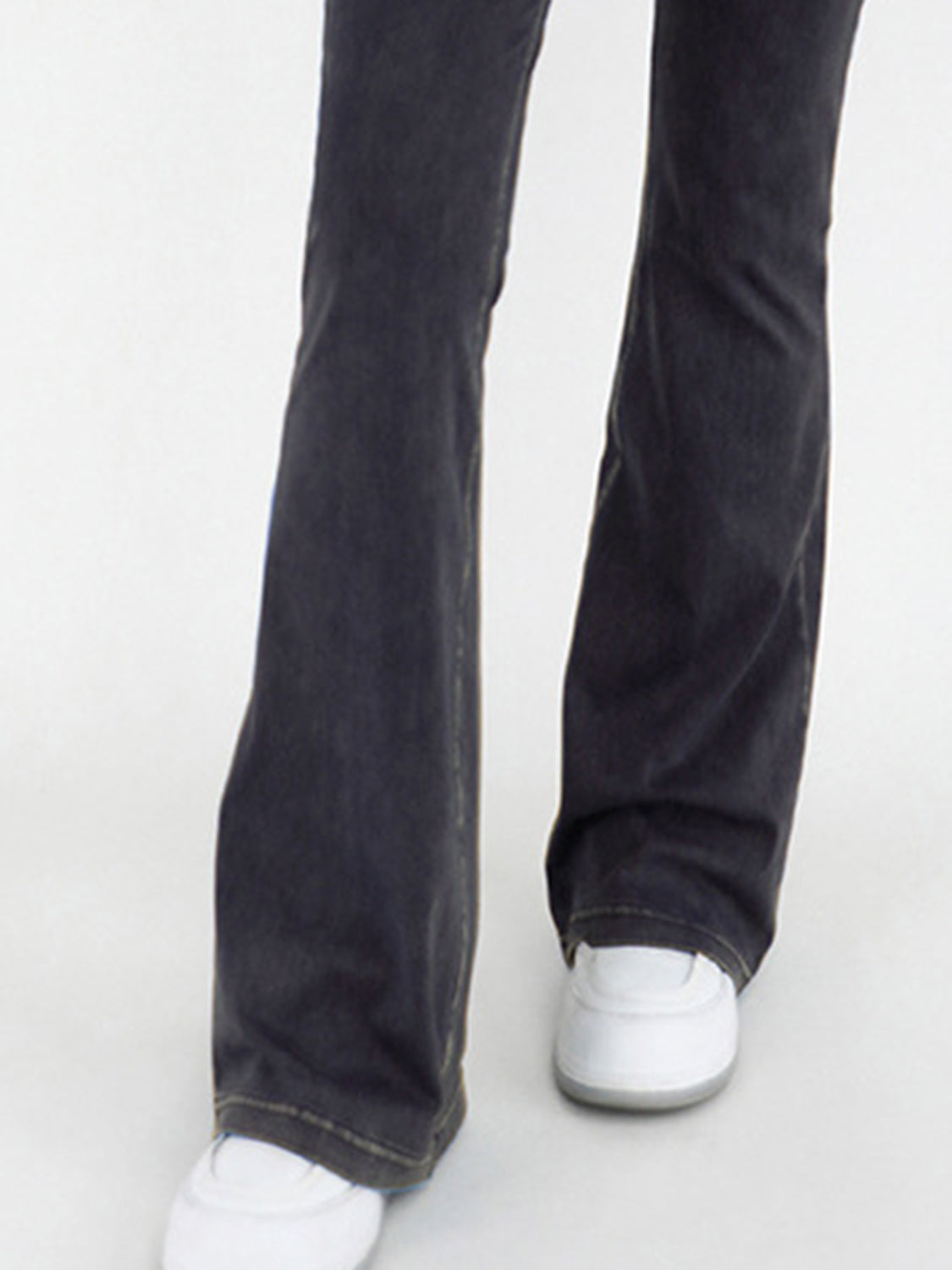 Wide Waistband Bootcut Jeans with Pockets